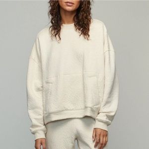 Lunya Restore Double Faced Crew Sweatshirt - Warm Beige - Size M